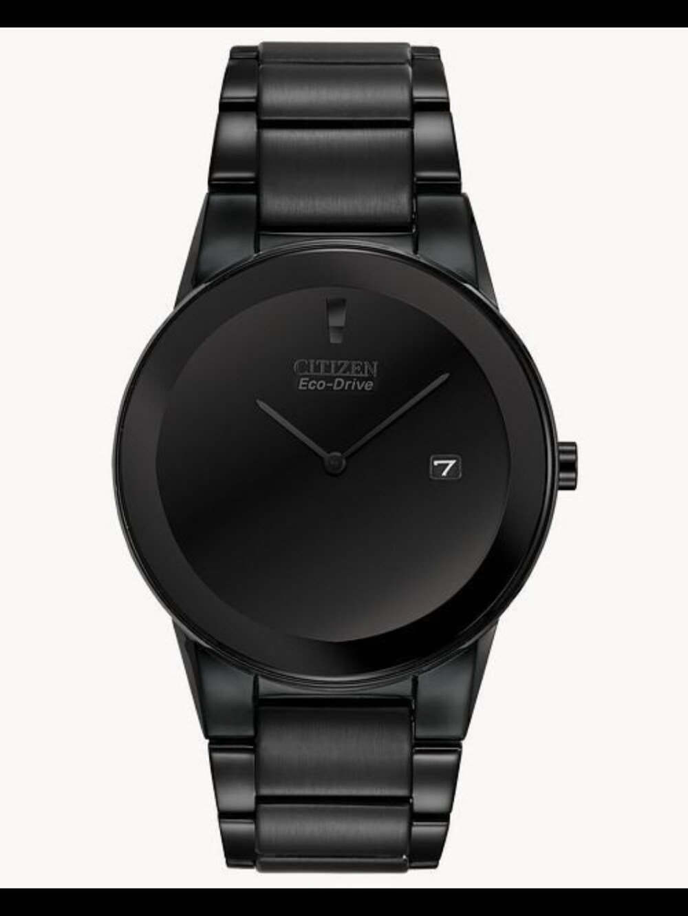 Citizen Axiom Eco Drive Black Dial Black Ion-plated Men's Watch AU1065-58E